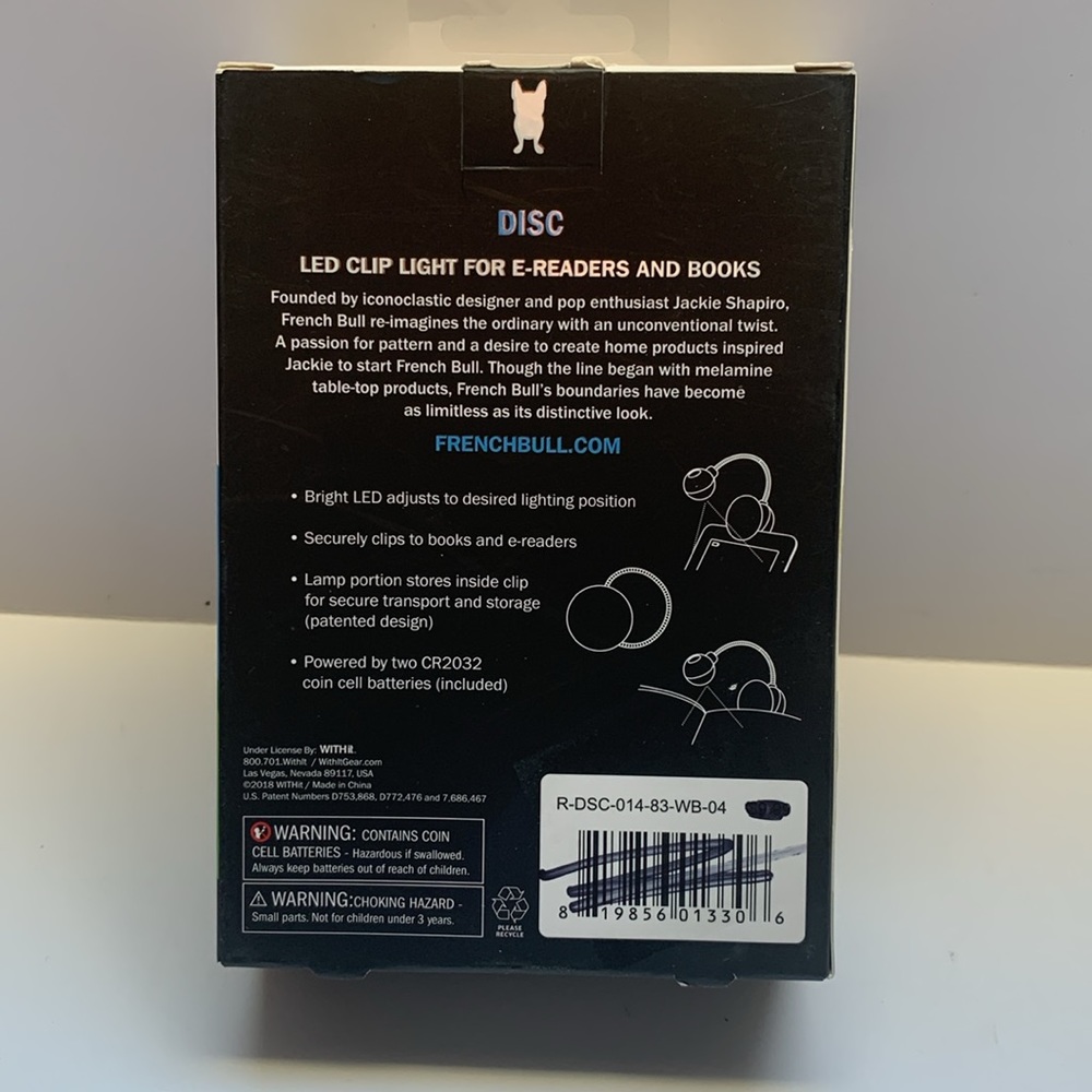 French Bull Disc LED Clip Light for Books and Ereaders - Picture 7 of 10